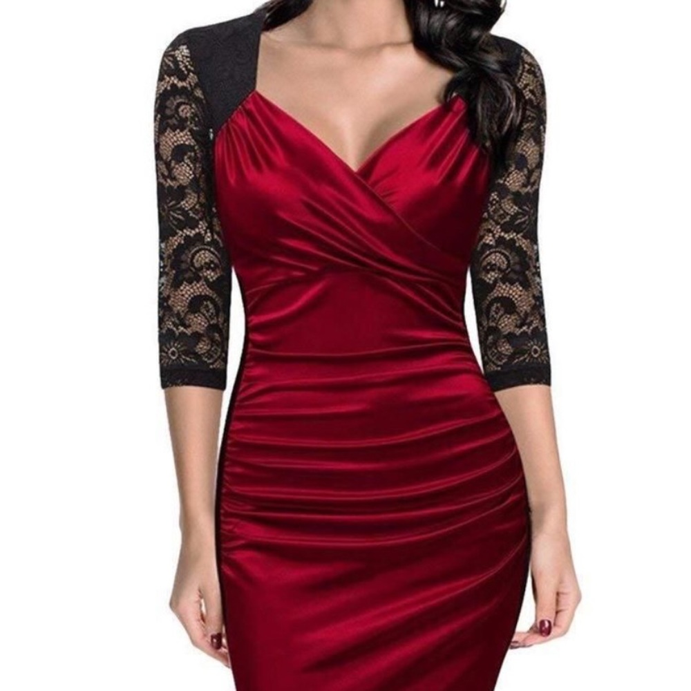 NWOT - Red and black cocktail dress